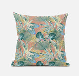 16? Blue Peach Tropical Suede Throw Pillow