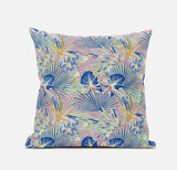 16? Blue Pink Tropical Suede Throw Pillow