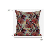 16? Red Yellow Tropical Suede Throw Pillow