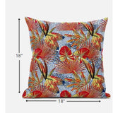 18? Crimson Yellow Tropical Suede Throw Pillow