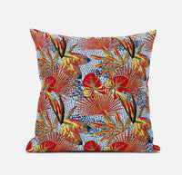 18? Crimson Yellow Tropical Suede Throw Pillow