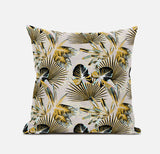 18? Yellow Black Tropical Suede Throw Pillow