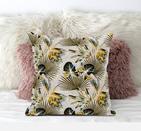 18? Yellow Black Tropical Suede Throw Pillow