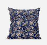 18" Blue Yellow Roses Suede Throw Pillow