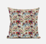 16? Red Yellow Roses Suede Throw Pillow