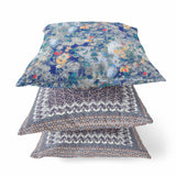 18" Blue Gray Springtime Suede Throw Pillow