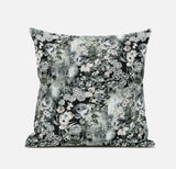 16" Gray White Springtime Suede Throw Pillow