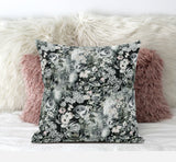 16" Gray White Springtime Suede Throw Pillow