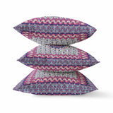 16â Magenta Indigo Holy Floral Suede Throw Pillow