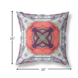 18? Gray Peach Geo Tribal Indoor Outdoor Throw Pillow