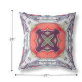 18? Gray Peach Geo Tribal Indoor Outdoor Throw Pillow