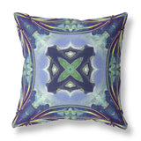 16? Blue Green Geo Tribal Indoor Outdoor Throw Pillow