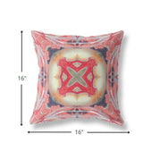 16? Peach Red Geo Tribal Indoor Outdoor Throw Pillow