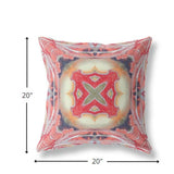 18? Peach Red Geo Tribal Indoor Outdoor Throw Pillow