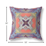 18? Purple Orange Geo Tribal Indoor Outdoor Throw Pillow