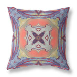 18? Purple Orange Geo Tribal Indoor Outdoor Throw Pillow