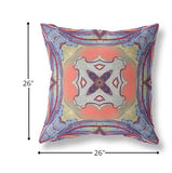18? Purple Orange Geo Tribal Indoor Outdoor Throw Pillow