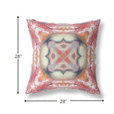 18? Red Orange Geo Tribal Indoor Outdoor Throw Pillow