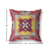 16? Red Yellow Geo Tribal Indoor Outdoor Throw Pillow