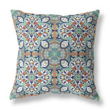 20" Green Orange Cloverleaf Indoor Outdoor Throw Pillow