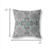 20" Green Orange Cloverleaf Indoor Outdoor Throw Pillow