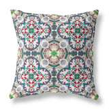 26" Green White Cloverleaf Indoor Outdoor Throw Pillow