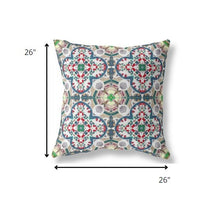 26" Green White Cloverleaf Indoor Outdoor Throw Pillow