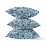 26" Blue Aqua Cloverleaf Indoor Outdoor Throw Pillow