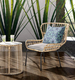 28" Blue Aqua Cloverleaf Indoor Outdoor Throw Pillow