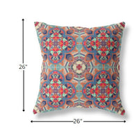 26" Orange Blue Cloverleaf Indoor Outdoor Throw Pillow