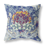 16? Blue Gray Flower Bloom Suede Throw Pillow