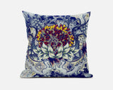 16? Blue Gray Flower Bloom Suede Throw Pillow