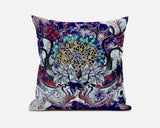 16? Blue Cyan Flower Bloom Suede Throw Pillow