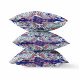 16? Blue Cyan Flower Bloom Suede Throw Pillow