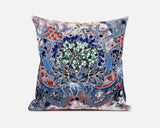 16? Blue Pink Flower Bloom Suede Throw Pillow