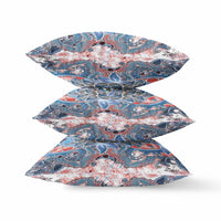 16? Blue Pink Flower Bloom Suede Throw Pillow