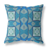 20" Aqua Sky Blue Cosmic Circle Boho Suede Throw Pillow