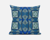 20" Aqua Sky Blue Cosmic Circle Boho Suede Throw Pillow