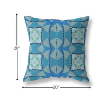 20" Aqua Sky Blue Cosmic Circle Boho Suede Throw Pillow