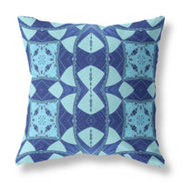 16" Sky Blue Cosmic Circle Boho Suede Throw Pillow