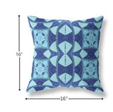 16" Sky Blue Cosmic Circle Boho Suede Throw Pillow