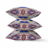18? Red Blue Geo Tribal Suede Throw Pillow
