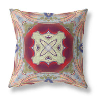 16? Magenta Red Geo Tribal Suede Throw Pillow