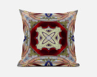18? Magenta Red Geo Tribal Suede Throw Pillow