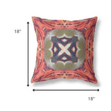 18? Peach Sage Geo Tribal Suede Throw Pillow