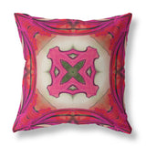 16? Hot Pink Geo Tribal Suede Throw Pillow