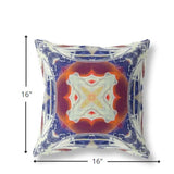 16? Indigo White Geo Tribal Suede Throw Pillow