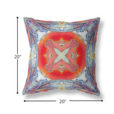 18? Blue Orange Geo Tribal Suede Throw Pillow