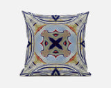 16? Navy Sage Geo Tribal Suede Throw Pillow