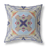 18? Navy Sage Geo Tribal Suede Throw Pillow
